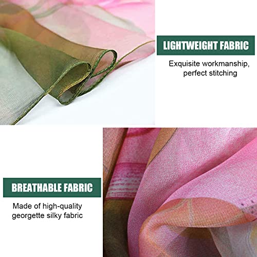 PALAY Lotus Print Scarf for Women Elegant Georgette Floral Scarf Silk-Like Scarfs for Women Stylish Hijab Scarf Shawl Wraps Ladies Headscarf 63''x20'' PALAY Lotus Print Scarf for Women Elegant Georgette Floral Scarf Silk-Like Scarfs for Women Stylish Hijab Scarf Shawl Wraps Ladies Headscarf 63''x20''